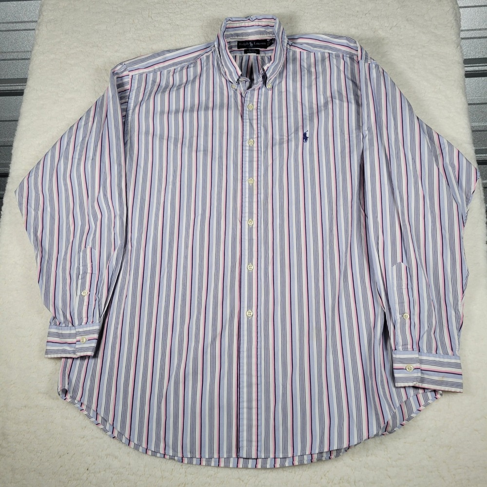 Polo Ralph Lauren Blake Shirt Men XL Blue Striped Button Down  Long Slv